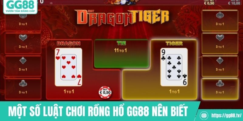 Một số luật chơi rồng hổ GG88 nên biết